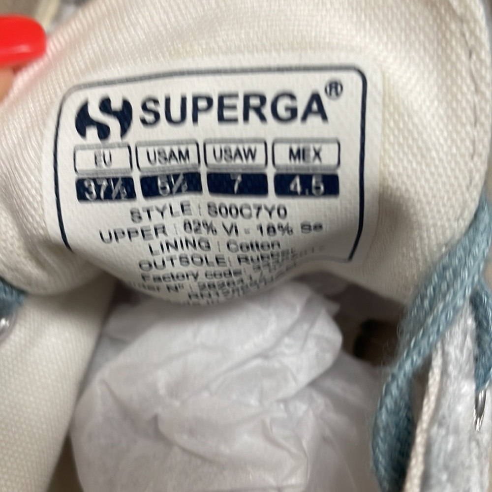 Superga Crushed Baby Blue Velvet Sneaker - Picture 6 of 7